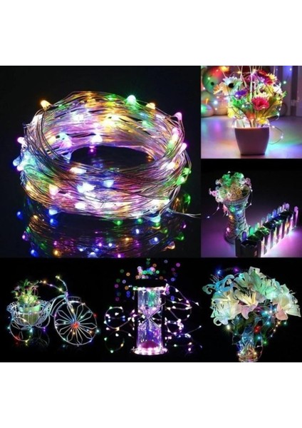 5 Metre Pilli Rgb Peri LED Ince Tel Dekoratif Lambası Renkli Dekor Perde Ledli Bahçe Oda Kafe Duvar fiyatları