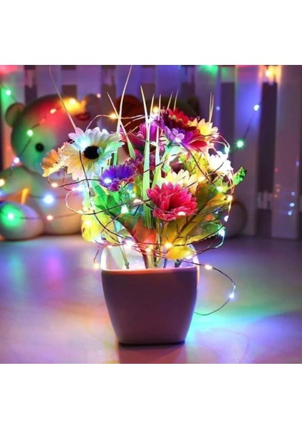 5 Metre Pilli Rgb Peri LED Ince Tel Dekoratif Lambası Renkli Dekor Perde Ledli Bahçe Oda Kafe Duvar modelleri