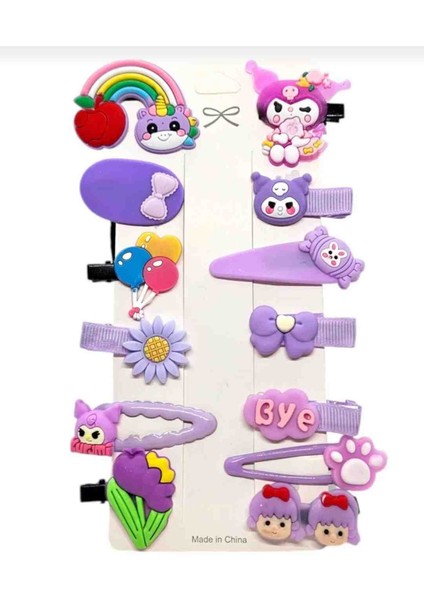 Kuromi Pens Çıt Çıt Karışık 13’lü Çocuk Toka Seti- Kuromili Toka fiyatları