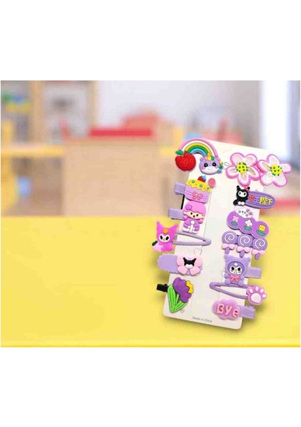 Kuromi Pens Çıt Çıt Karışık 13’lü Çocuk Toka Seti- Kuromili Toka fırsatları