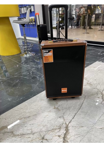 50 Watt Kablosuz Dev Boy Bluetooth Hoparkör Kumandalı Taşınabilir Valiz Tipi Mikrofonlu Kablosuz Hoparlör