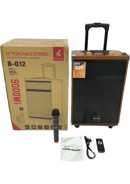 50 Watt Kablosuz Dev Boy Bluetooth Hoparkör Kumandalı Taşınabilir Valiz Tipi Mikrofonlu Kablosuz Hoparlör