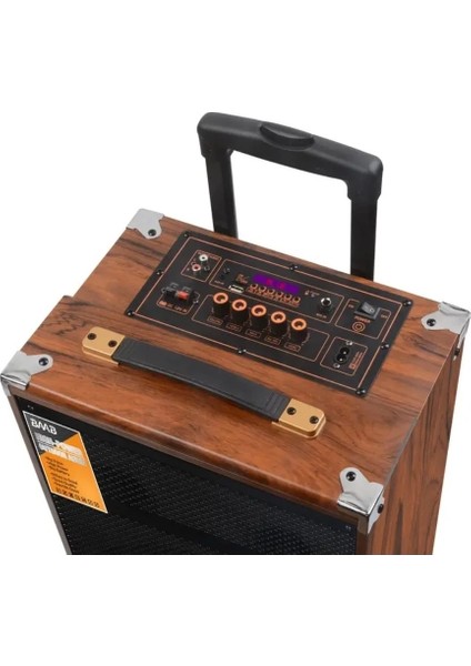 50 Watt Kablosuz Dev Boy Bluetooth Hoparkör Kumandalı Taşınabilir Valiz Tipi Mikrofonlu Kablosuz Hoparlör