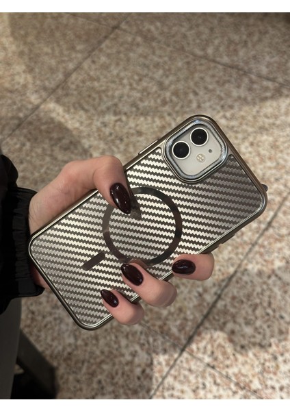 iPhone 11 Uyumlu Titanyum Çöl Karbon Fiber Magsafe Özellikli Kılıf modelleri