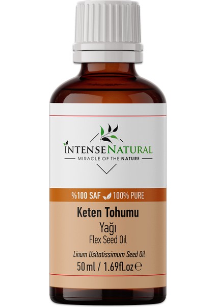 Keten Tohumu Yağı Soğuk Sıkım 50 ml %100 Saf ve Doğal Flax Seed Oil