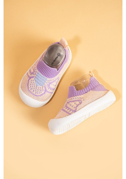Docol Kız Çocuk&bebek Esnek, Rahat Ortopedik Taban Pembe ve Mor Günlük Ilk Adım Ayakkabısı/sneaker