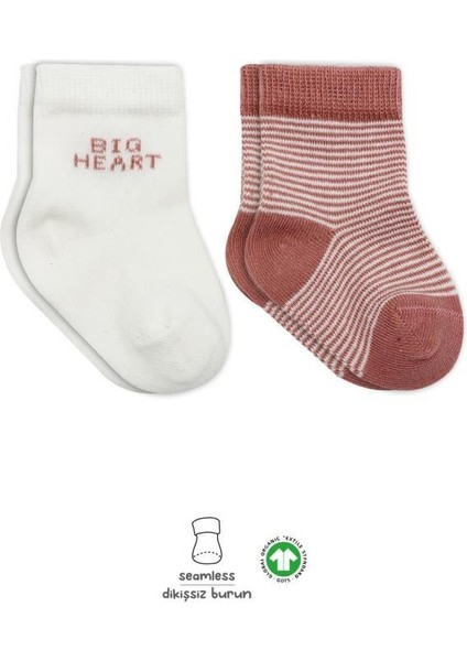 Nessiworld Bistyle Big Heart Penye Soket Çorap 2'li BS10117 Pudra