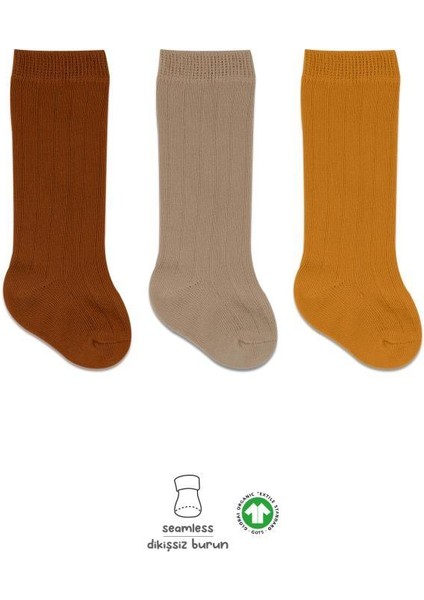 Nessiworld Bistyle Derby Dizaltı Çorap 3'lü BS40101 Hardal Bej Kremit