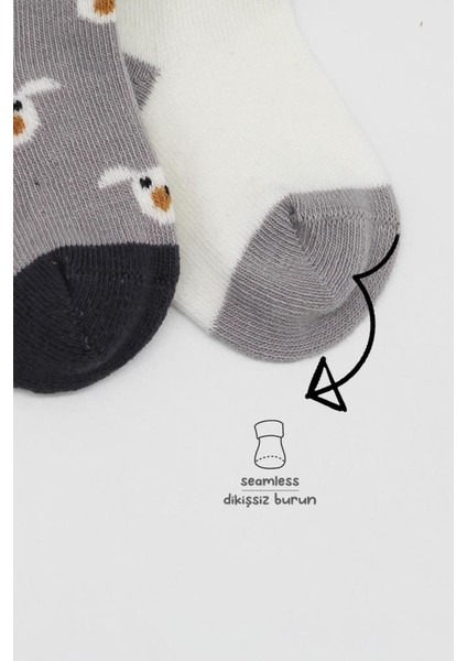 Nessiworld Bistyle Love Dog Penye Soket Çorap 2'li BS10118 Gri