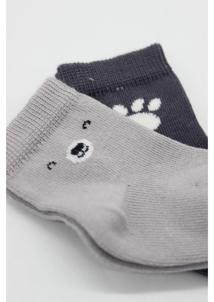 Nessiworld Bistyle Bear Penye Soket Çorap 2'li BS10116 Gri