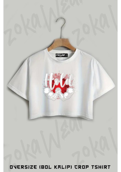 Bilek Güreşi Arm Wrestling V2 Baskılı Oversize Crop T-Shirt