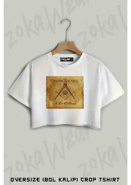 Dream Theater Baskılı Oversize Crop T-Shirt