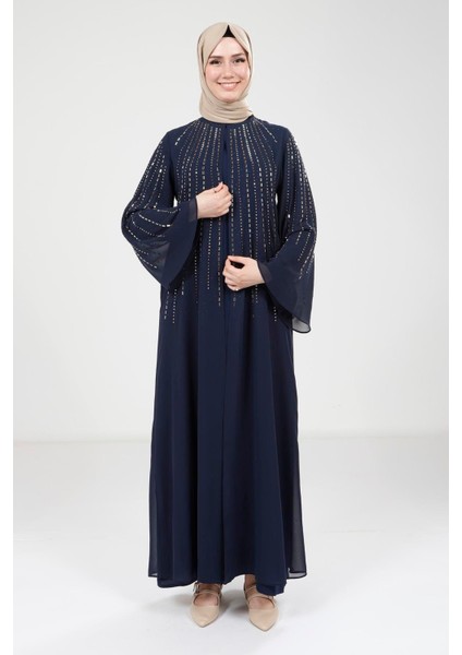 Baget Taşlı Lacivert Elbise 9270 fırsatları