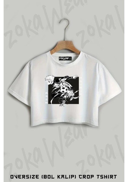 Blue Lock Seishiro Nagi Baskılı Oversize Crop T-Shirt