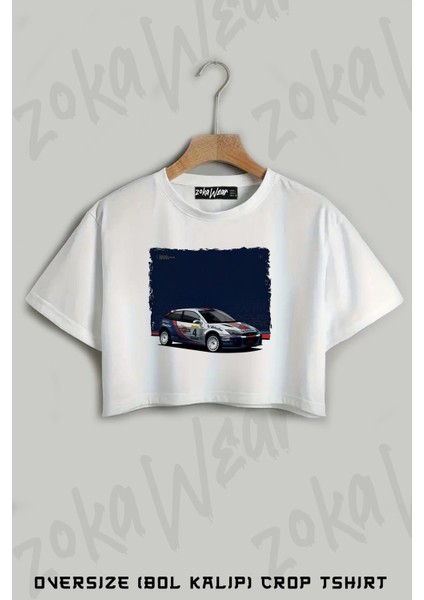 Colin Mcrae Focus Baskılı Oversize Crop T-Shirt