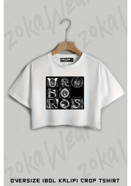 Dir En Grey Baskılı Oversize Crop T-Shirt