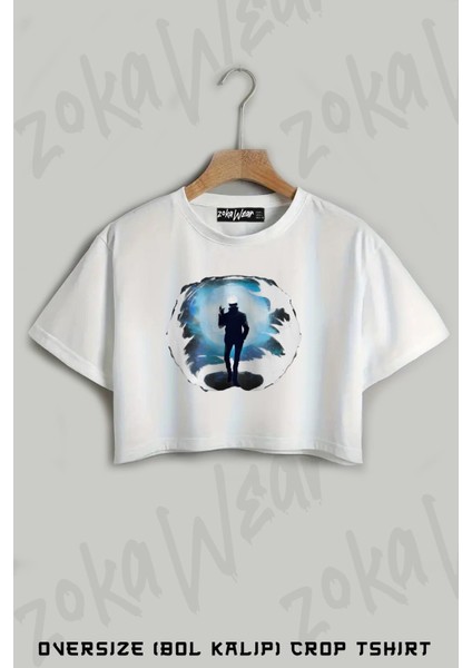 Jujutsu Kaisen Satoru Gojo (Sensei) World Baskılı Oversize Crop T-Shirt