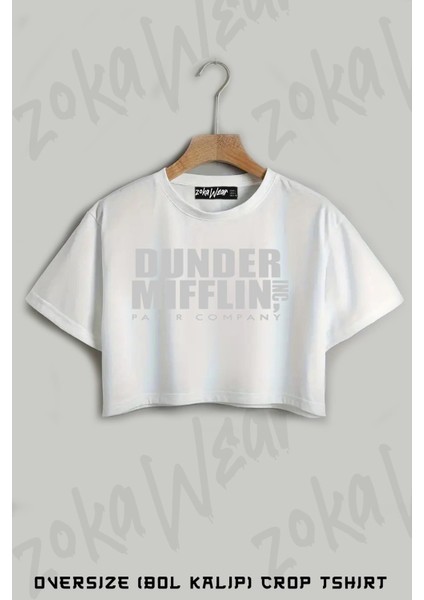 Dunder Mifflin The Office Baskılı Oversize Crop T-Shirt