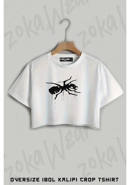 The Prodigy Baskılı Oversize Crop T-Shirt