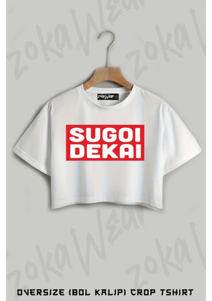 Sugoi Dekai Baskılı Oversize Crop T-Shirt