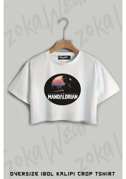 Starwars Savaşçı Baskılı Oversize Crop T-Shirt