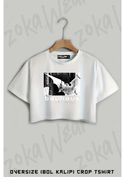 Bauhaus V2 Baskılı Oversize Crop T-Shirt