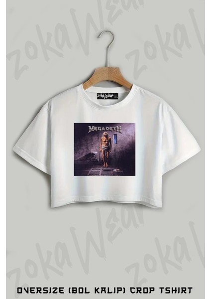 Extinction Megadeth Baskılı Oversize Crop T-Shirt
