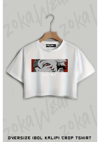 Jujutsu Kaisen Sukuna Ryomen V2 Baskılı Oversize Crop T-Shirt