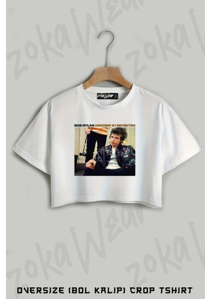 Highway 61 Revisited Bob Dylan Baskılı Oversize Crop T-Shirt
