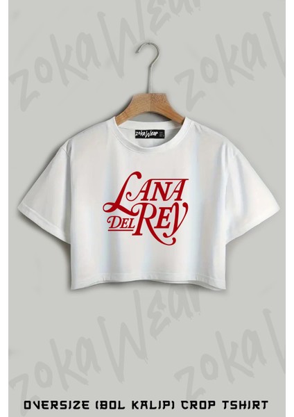 Lana Del Rey Logo Baskılı Oversize Crop T-Shirt