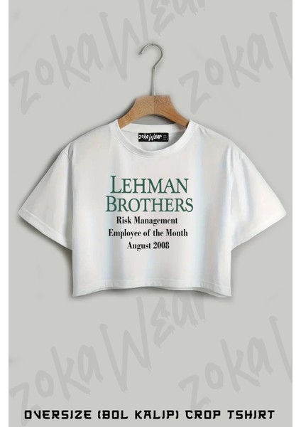 Lehman Brothers,employee Baskılı Oversize Crop T-Shirt