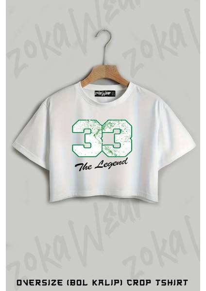 Celtics Number No. 33 Baskılı Oversize Crop T-Shirt
