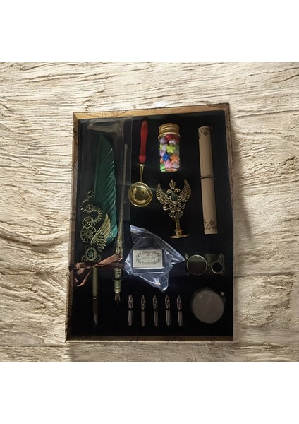 Retro Tüy Kalem ve Mühür Seti – Nostaljik Yazı Takımı, Balmumu, Kağıt, Dolma Kalem ve Aksesuarları ile fiyatları