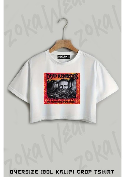 Dead Kennedys Baskılı Oversize Crop T-Shirt