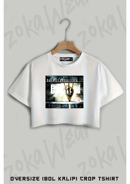 Dark Tranquillity V3 Baskılı Oversize Crop T-Shirt