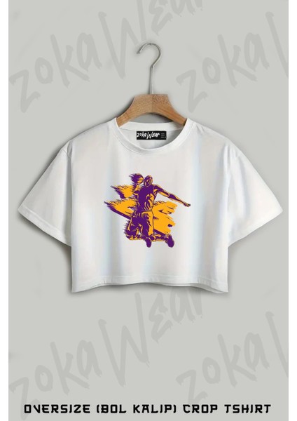 Kobe Bryant Baskılı Oversize Crop T-Shirt