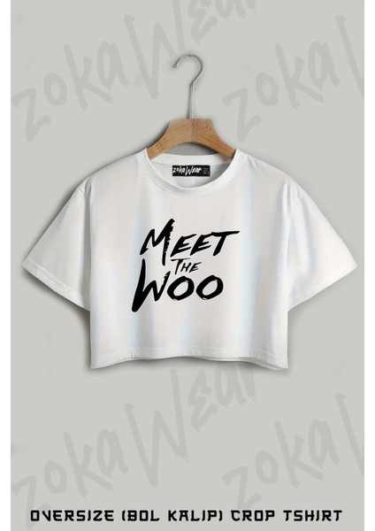 Pop Smoke Meet The Woo Baskılı Oversize Crop T-Shirt