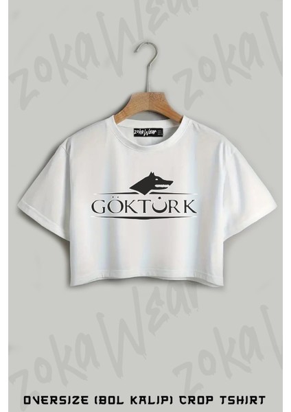 Göktürk V2 Baskılı Oversize Crop T-Shirt