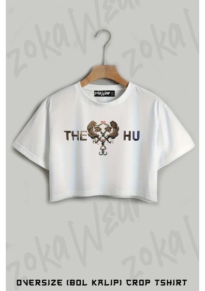 The Hu Rock Metal Grup Baskılı Oversize Crop T-Shirt