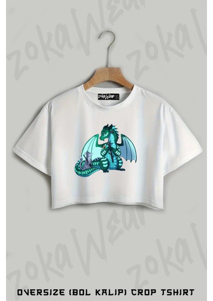 Wings Of Fire Warriors Baskılı Oversize Crop T-Shirt
