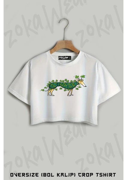 The Ireland One Baskılı Oversize Crop T-Shirt