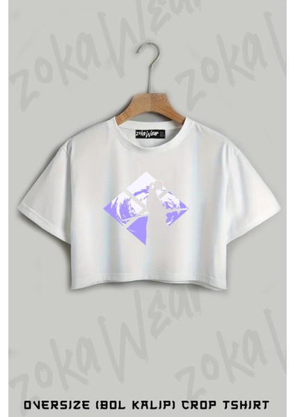 Samurai Champloo Jin Baskılı Oversize Crop T-Shirt