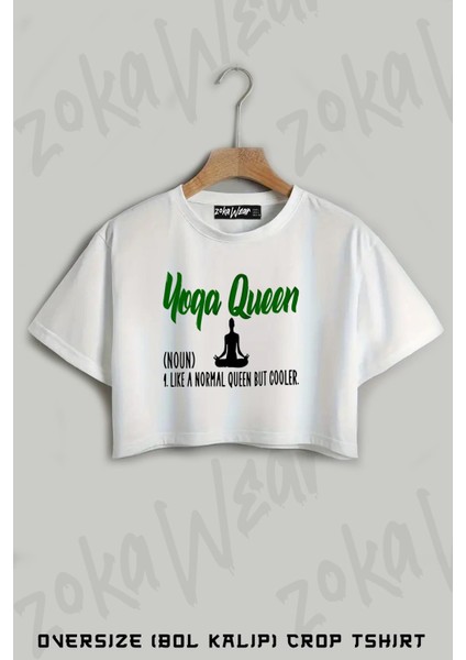 Yoga V2 Baskılı Oversize Crop T-Shirt