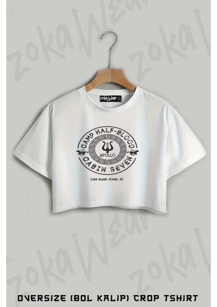 Percy Jackson,camp Baskılı Oversize Crop T-Shirt