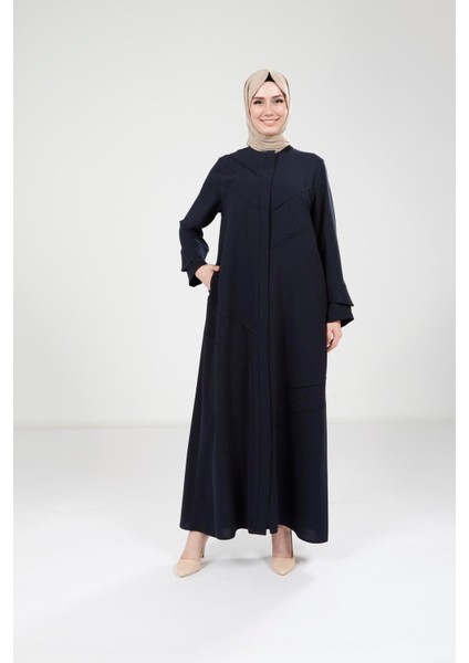 Ince Taş Detaylı Lacivert Ferace 9290 fiyatları