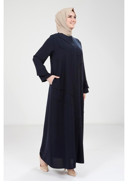 Ince Taş Detaylı Lacivert Ferace 9290 modelleri