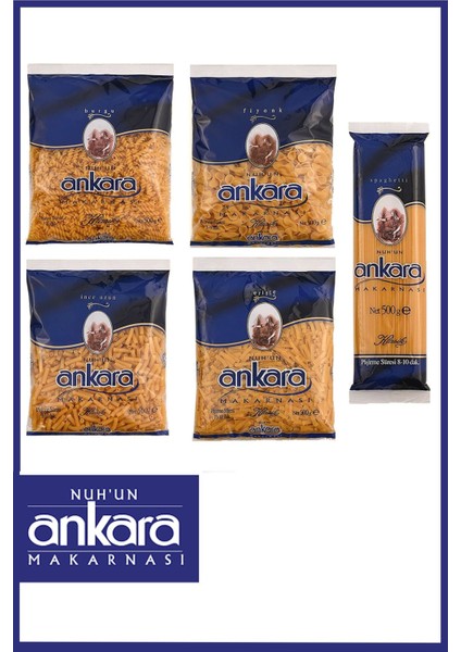 Makarna Sepeti 500 gr x 5 Adet (Spagetti, İnce Uzun, Fiyonk, Burgu, Erişte)