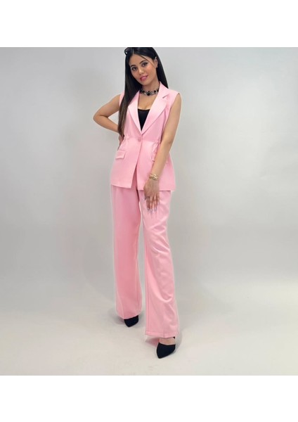 Kadın Blazer Yelek - Pembe