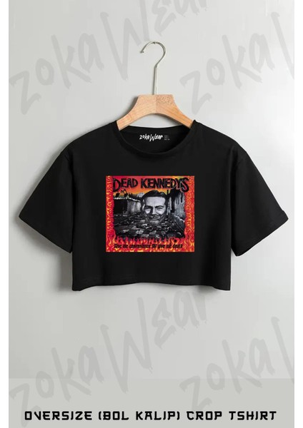 Dead Kennedys Baskılı Oversize Crop T-Shirt
