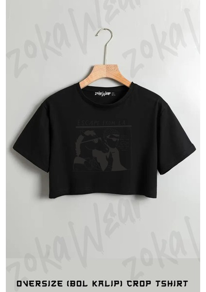 Escape From La Bojack Horseman Baskılı Oversize Crop T-Shirt